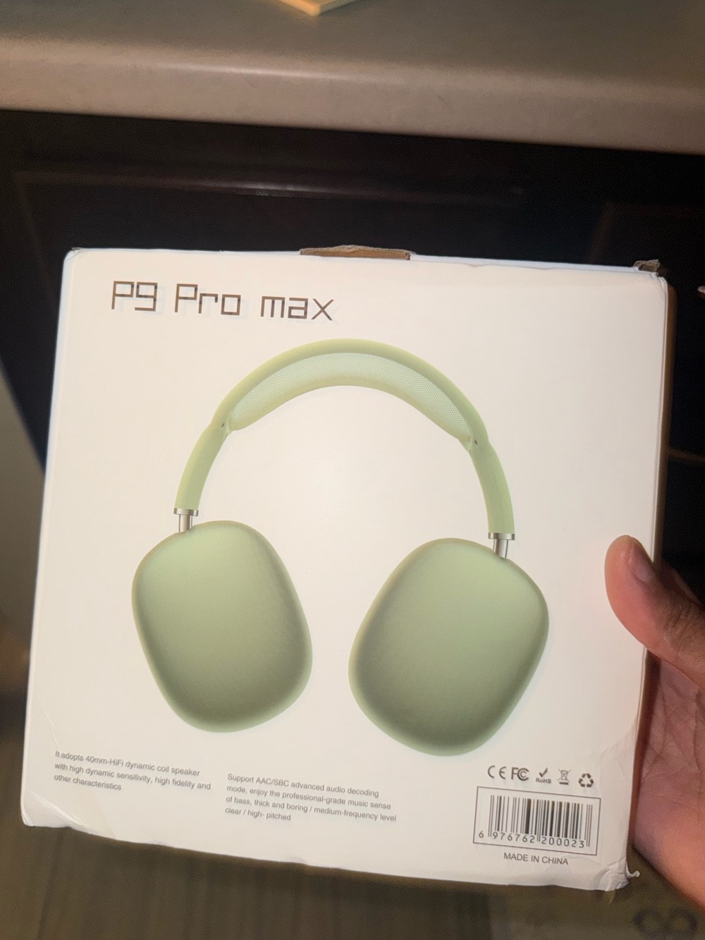 P9 Pro Max Over-Ear Headphones - Light Green
